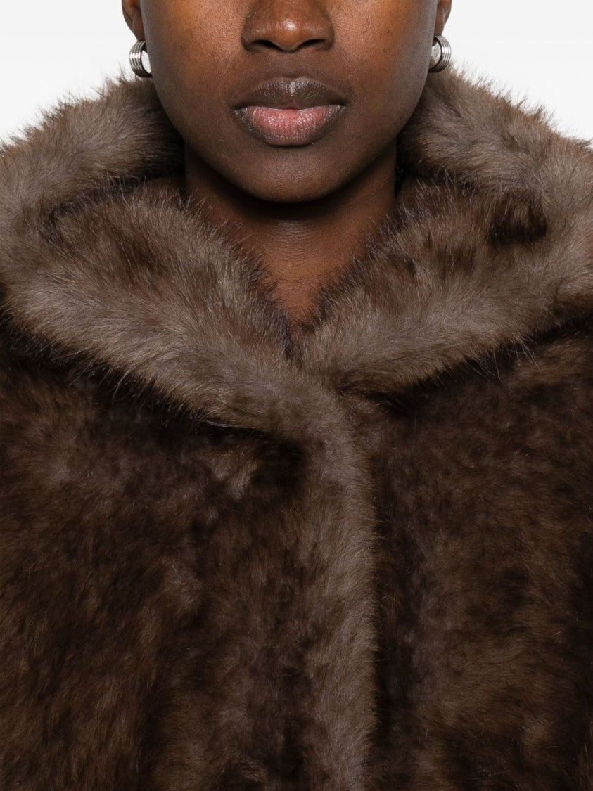 Valentini 1972 Plush Hooded Coat With Concealed Closure