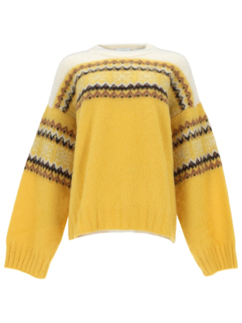 Ganni Inlay Alpaca Blend Zigzag Sweater