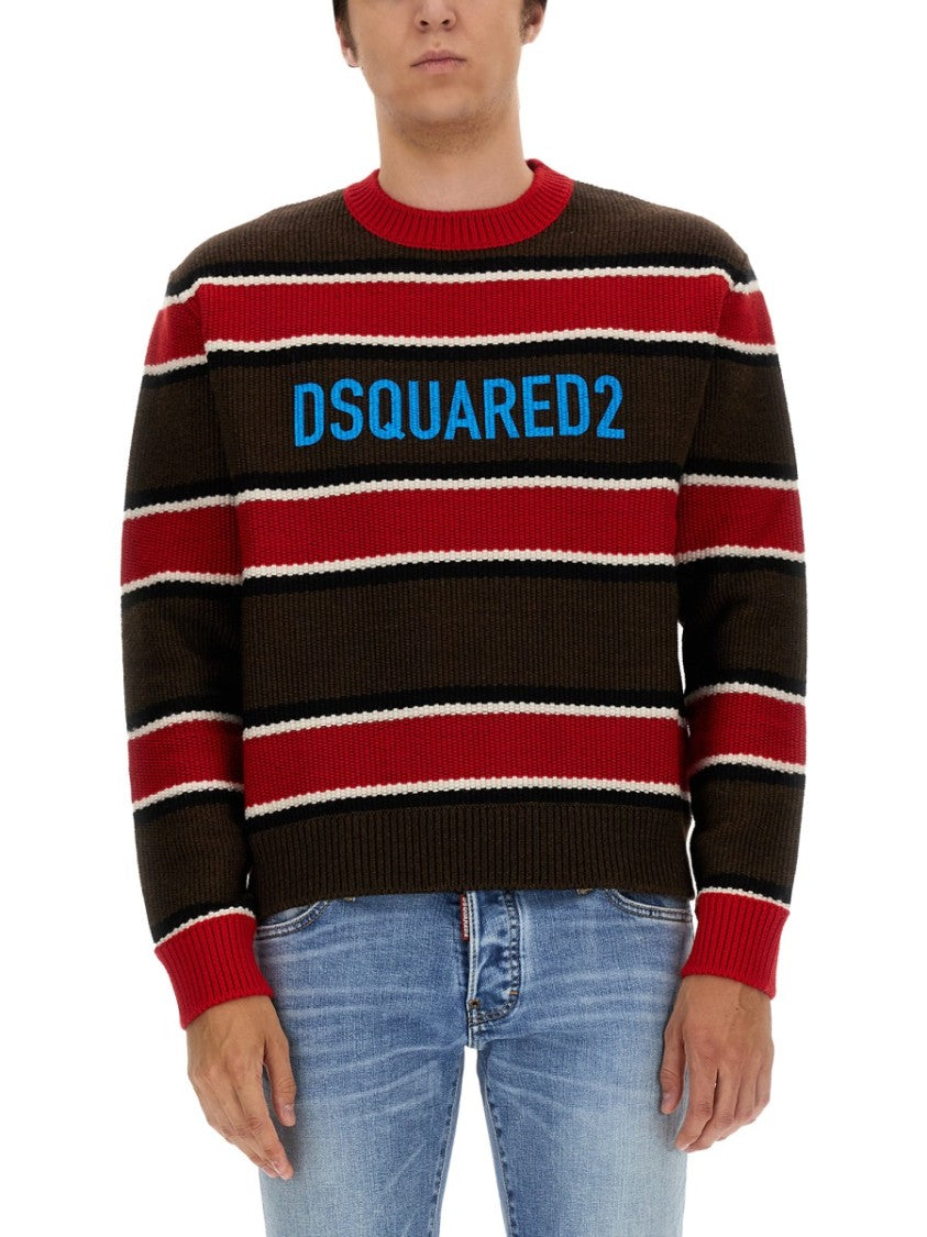 Dsquared2 Horizontal Striped Knit Sweater