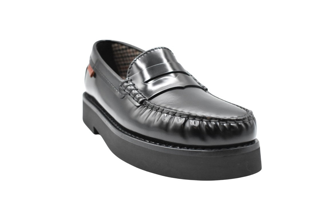 Tod's Polished Black Leather Loafers With Brushed Finish