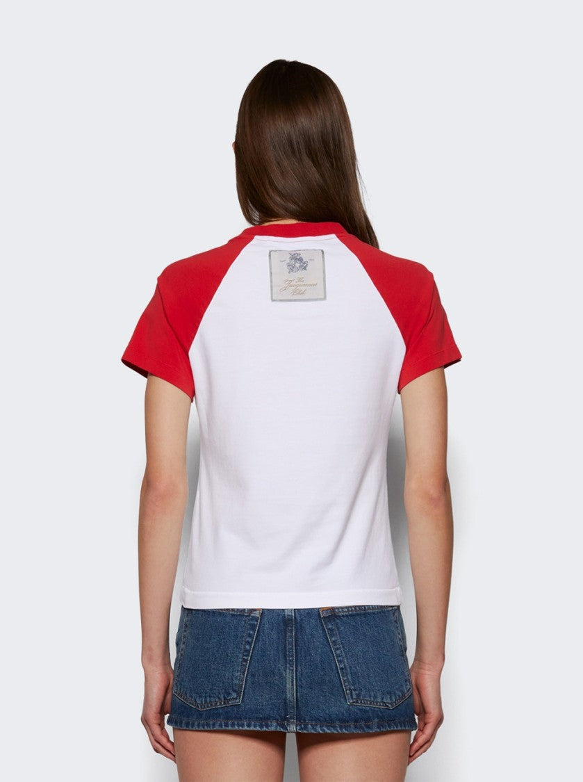 Jacquemus Le Mini Tee Baseball White And Red