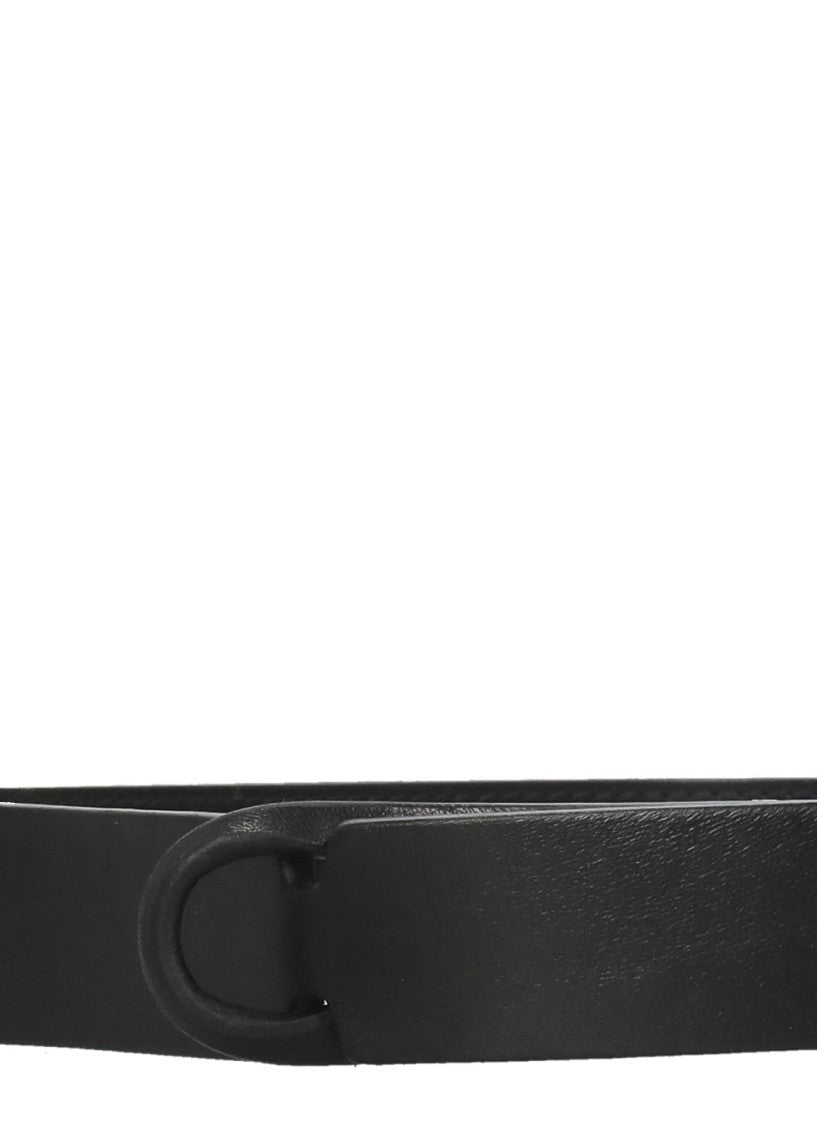 Orciani Smooth Leather Nobuckle Belt With Sliding Ring Design