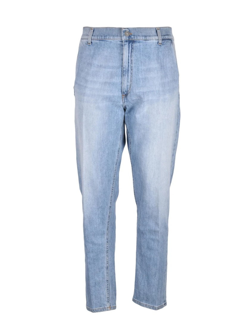 Dondup Light Blue Brian Carrot Fit Cotton Jeans