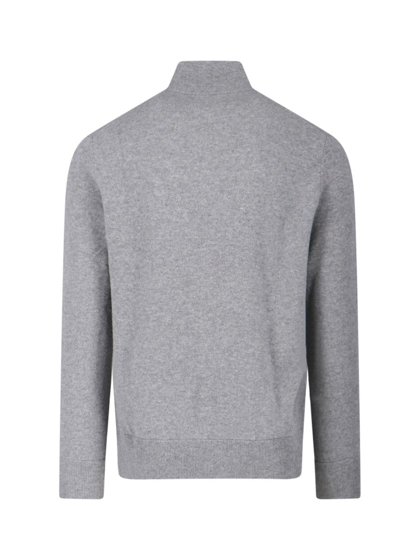 Polo Ralph Lauren High Collar Zip-Up Polo Sweater With Ribbed Finishes