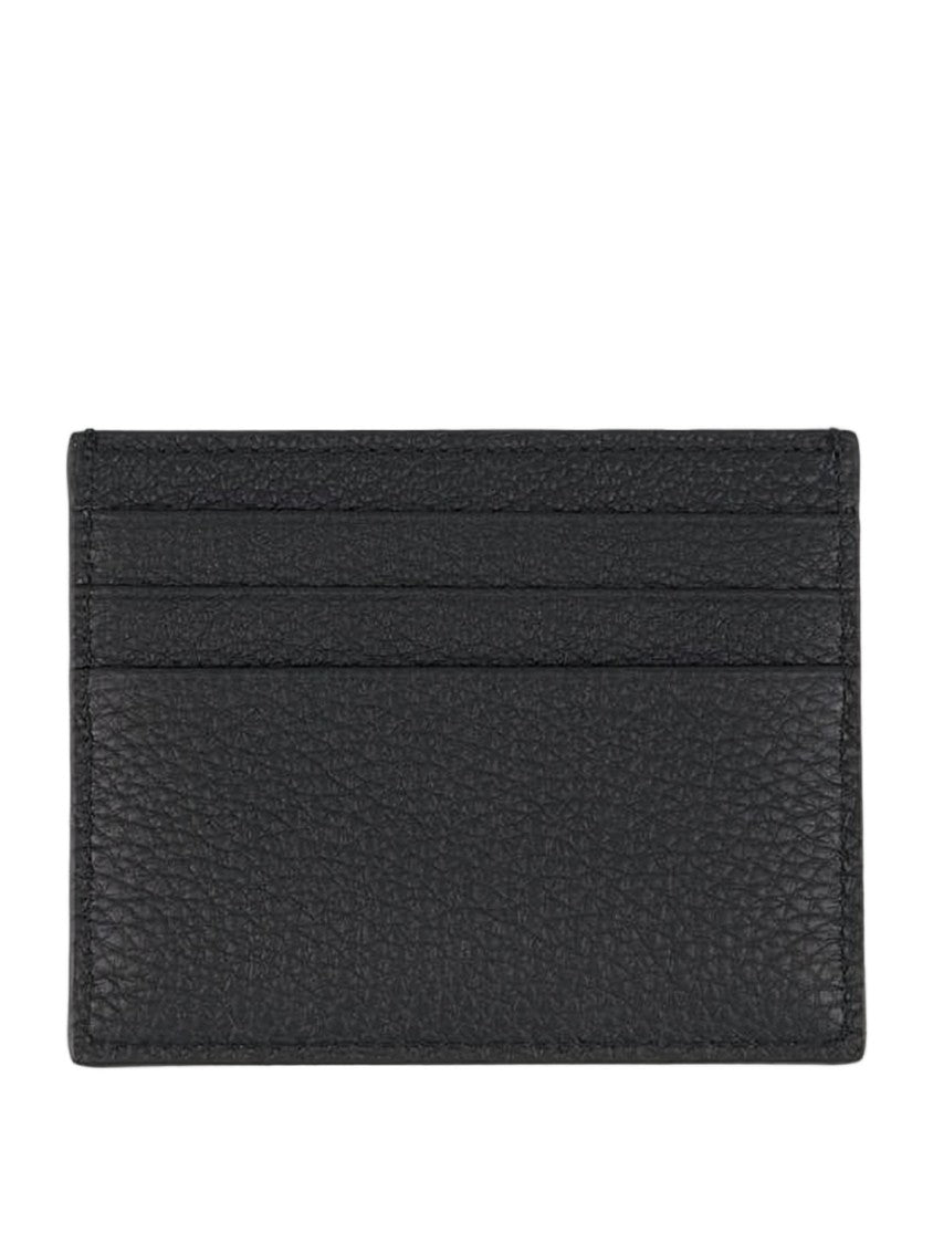 Prada Textured Leather Cardholder With Gold-Tone Logo