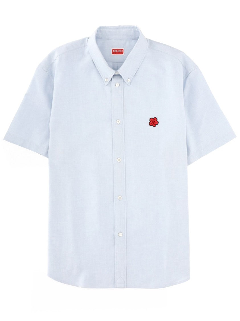 Kenzo Logo Cotton Button-Up Casual Shirt
