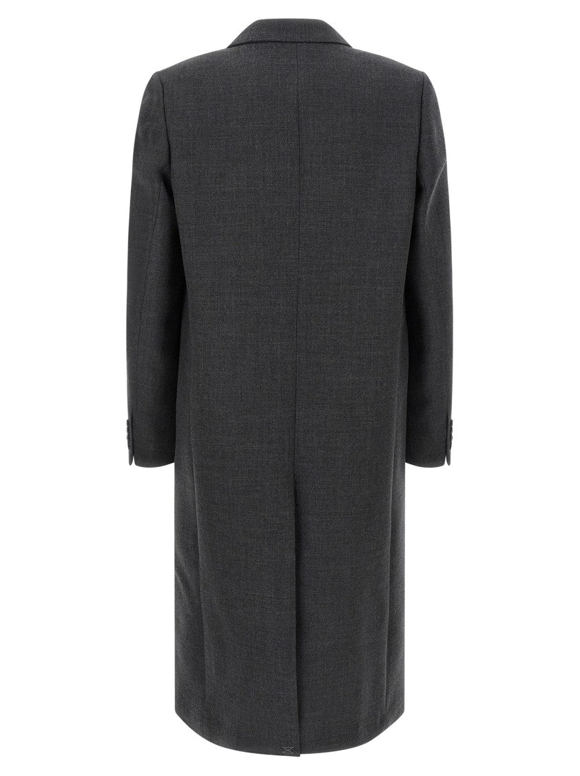 Dries Van Noten Double-Breasted Wool Coat With Structured Silhouette