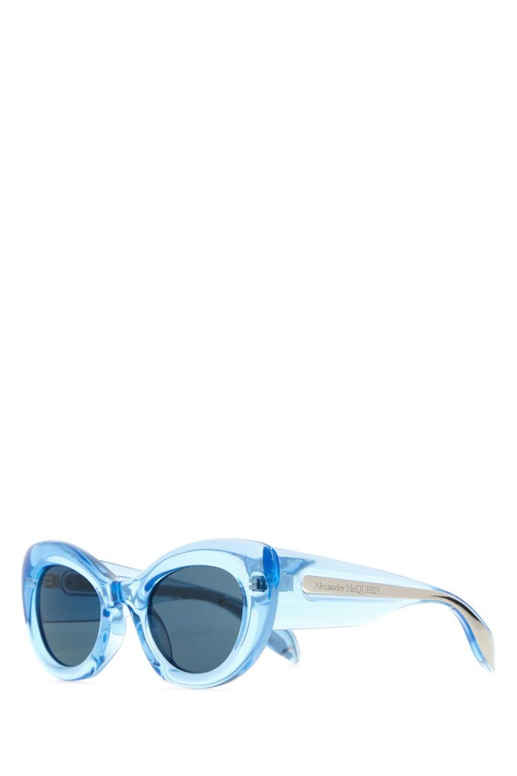 Alexander Mcqueen Light-Blue Acetate The Curve Sunglasses