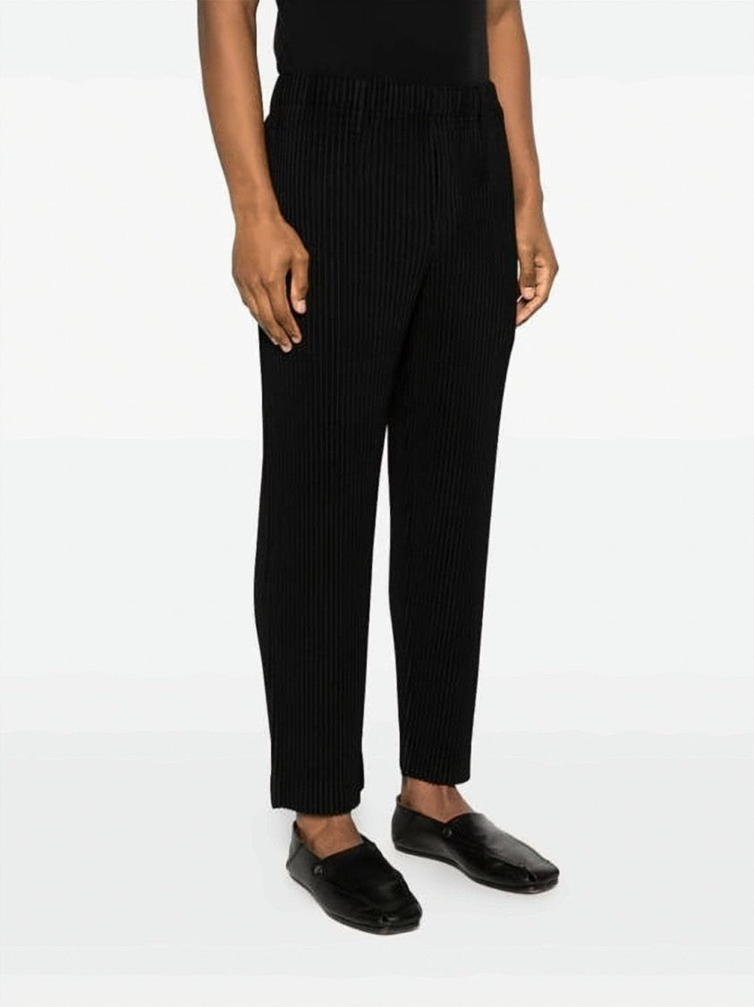 Homme Plissé Issey Miyake Structured Pleated Black Pants