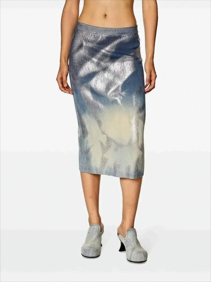 Diesel Fitted Midi Skirt With Gradient Shimmer Effect