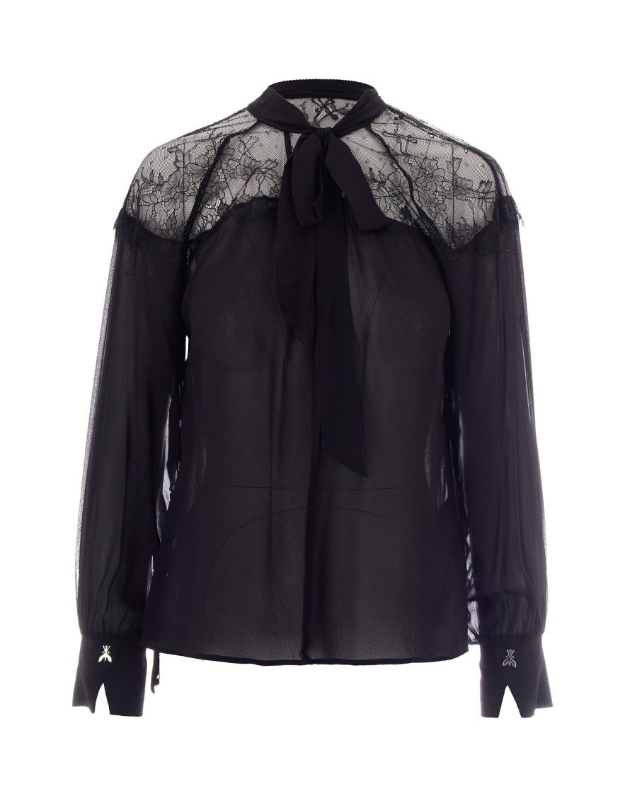 Patrizia Pepe Black Lace Blouse