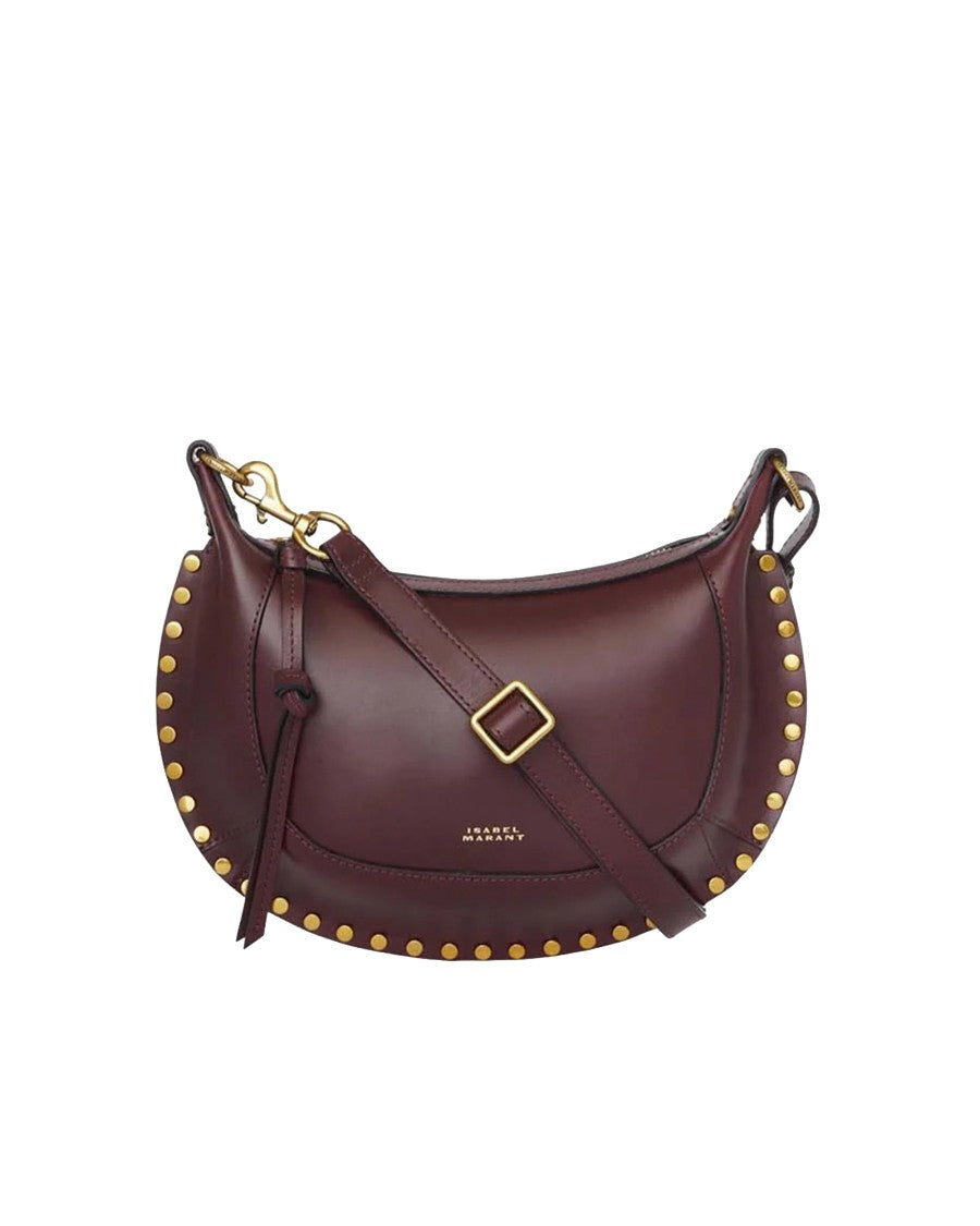 Isabel Marant Burgundy Oskan Moon Leather Handbag