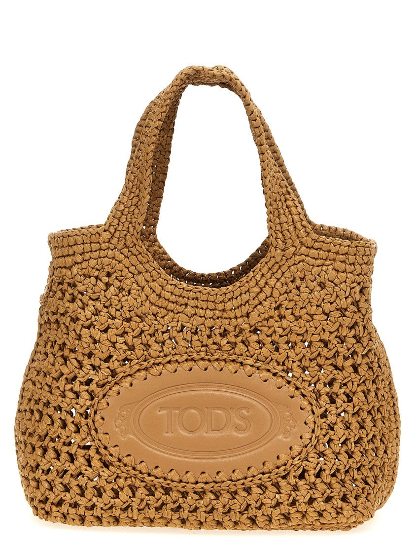Tod's Small Raffia Shopping Bag