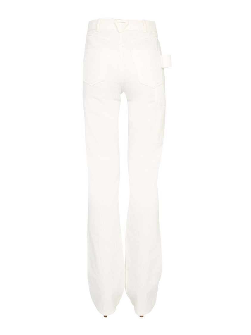 Bottega Veneta Flared Jeans With Oval Button Closure And Belt