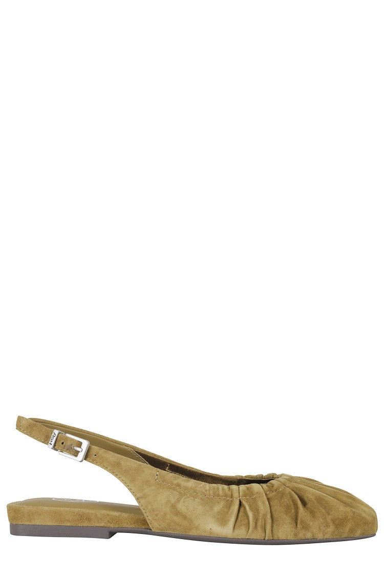 Ash Green Bibi Strapped Suede Flats