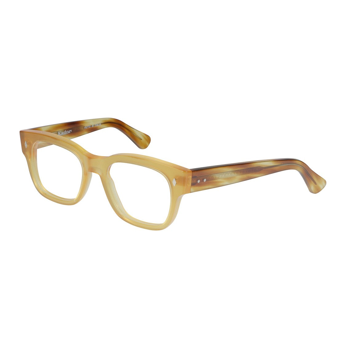 Kador Timeless/N 1962 Translucent Amber Rectangular Sunglasses With Tortoiseshell Temples