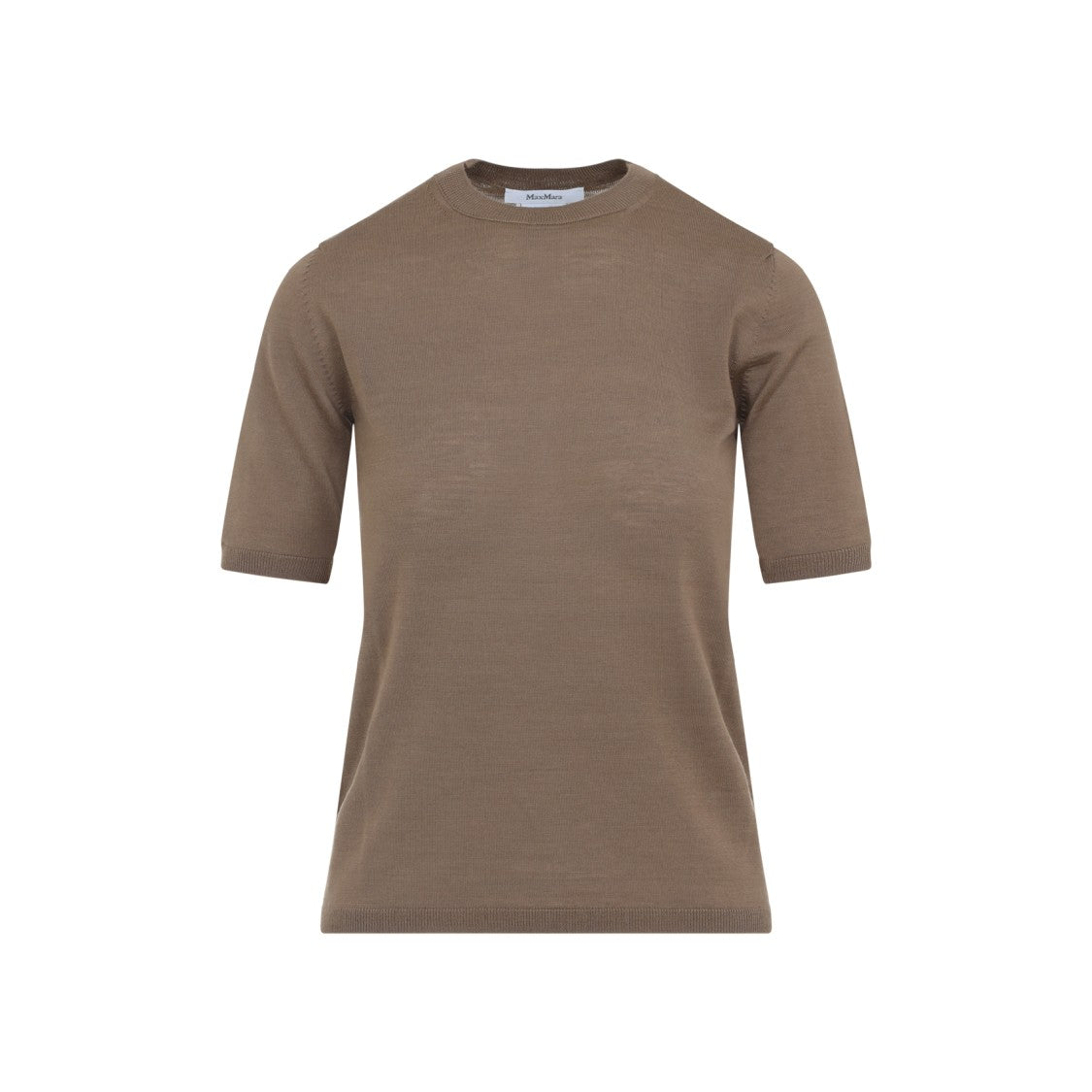 Max Mara Short-Sleeve Virgin Wool Sweater With Classic Round Neckline