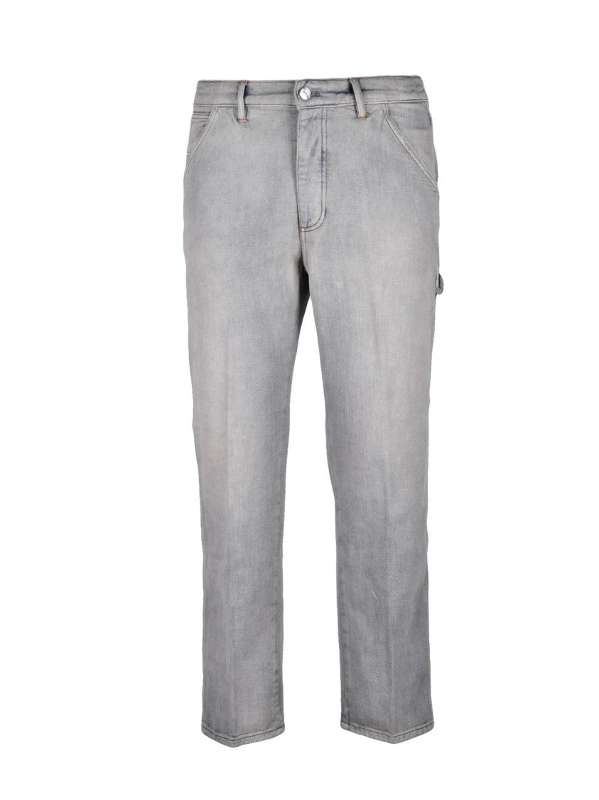 Nine In The Morning Grey Workover Cotton Men Jeans
