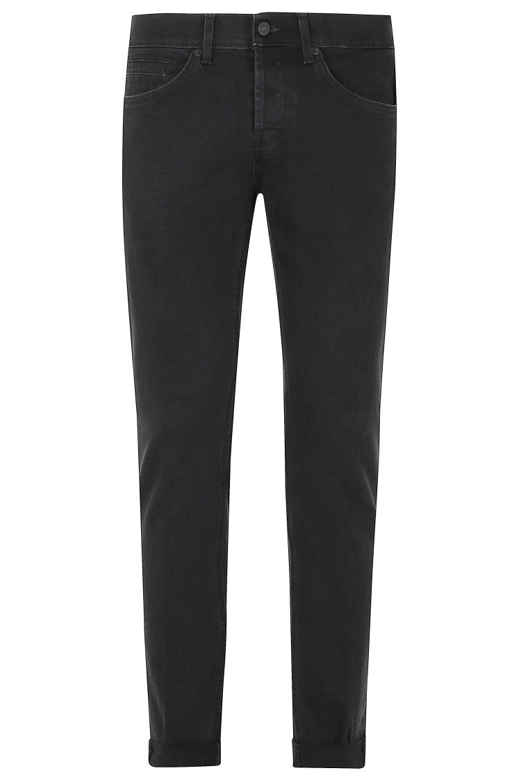 Dondup Black George Tonal Button Skinny Pants