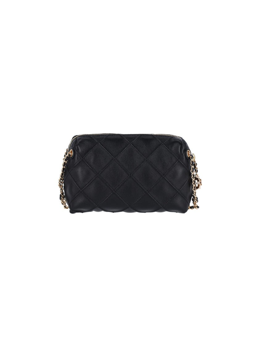 Tory Burch "Fleming" Shoulder Bag, In Black Lambskin