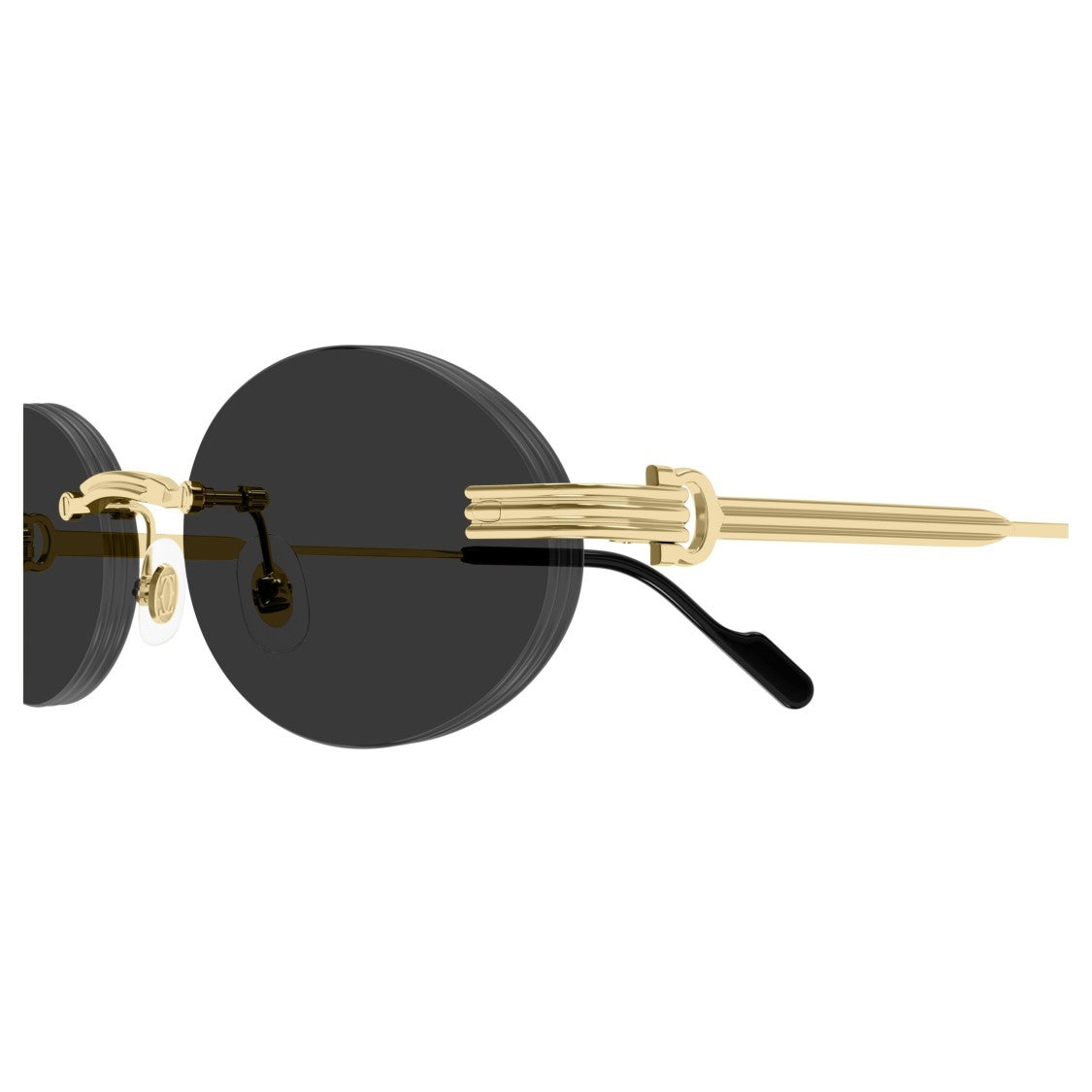 Cartier Rimless Oval Sunglasses With Gold-Toned Accents