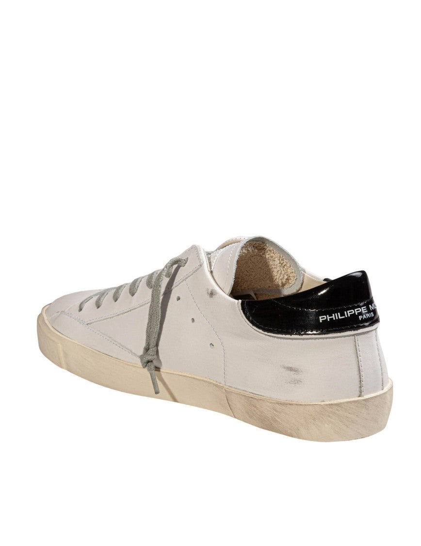 Philippe Model Prsx Low Leather Sneakers Black/White