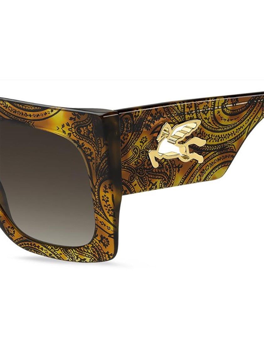 Etro Oversized Square Frame Sunglasses With Intricate Paisley Patterns