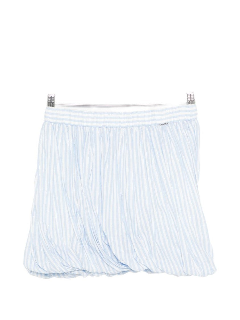 Twin-Set Blue Striped Gathered Midi Skirt