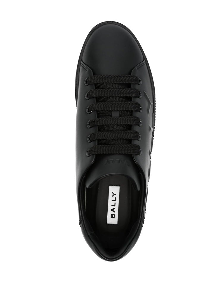 Bally Black Minimalist Low-Top Leather Sneakers