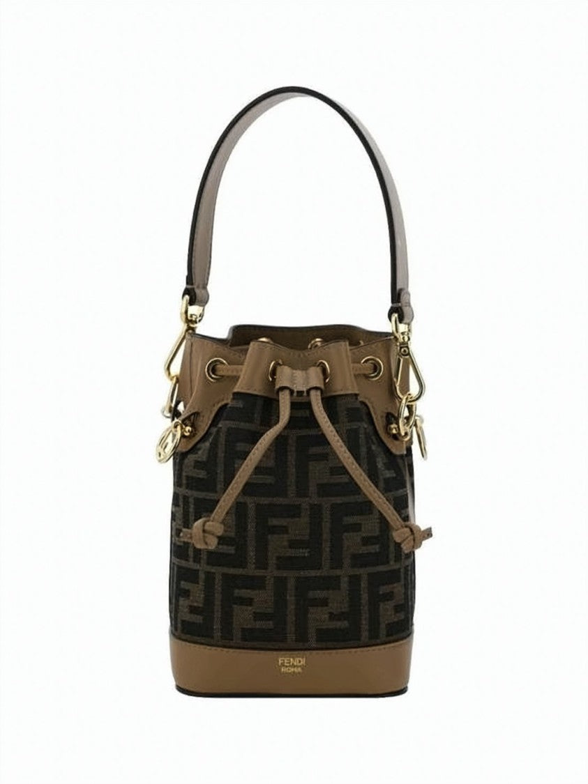 Fendi Mini Bucket Bag With Signature Monogram Pattern