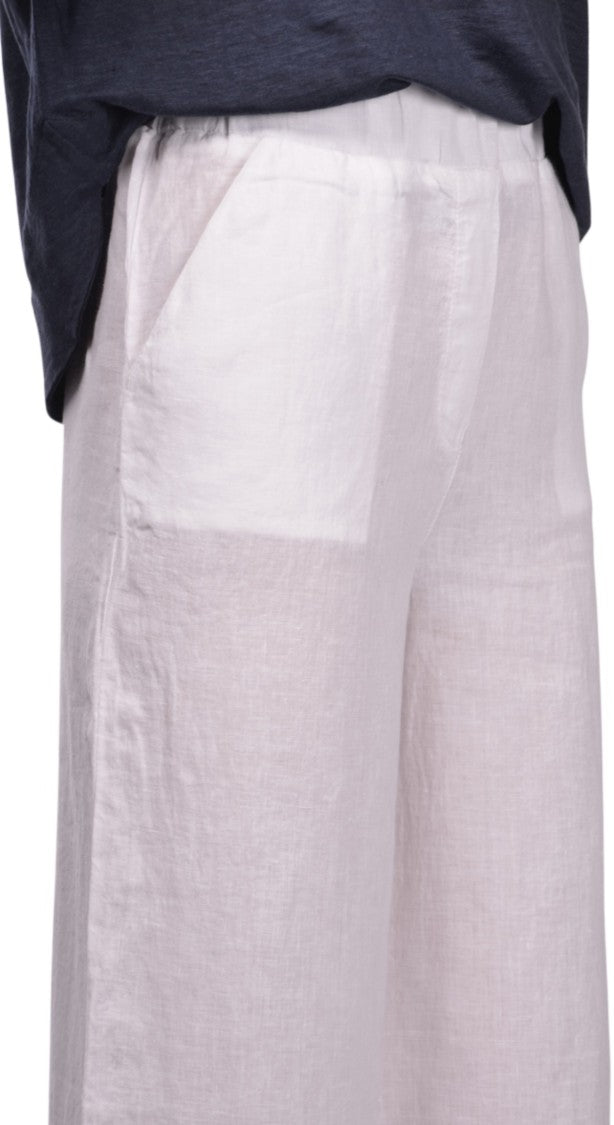 Paolo Fiorillo Capri Wide-Leg Linen Palazzo Pants