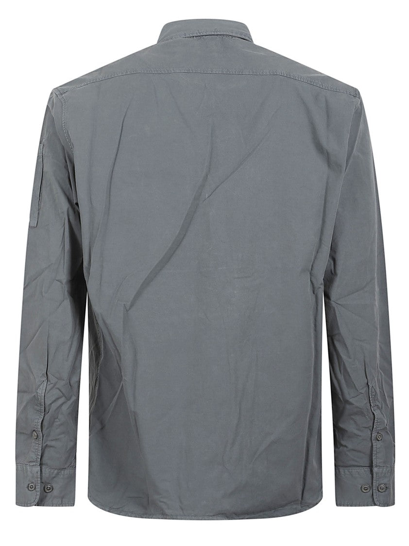 C.P. Company Button-Down Grey Shirt With Structured Collar