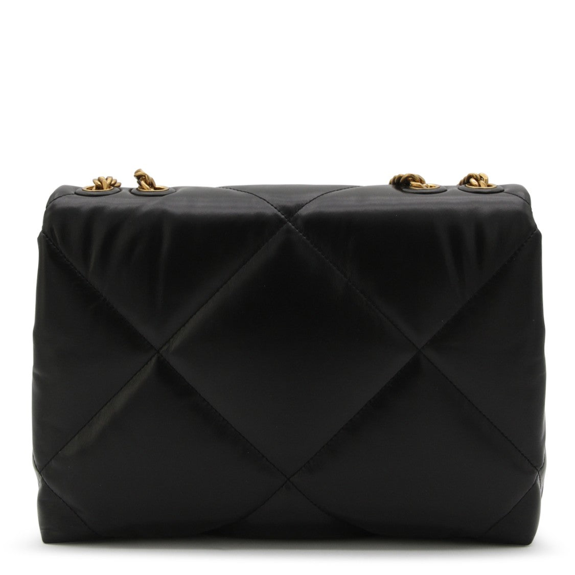 Tory Burch Black Leather Kira Diamond Shoulder Bag