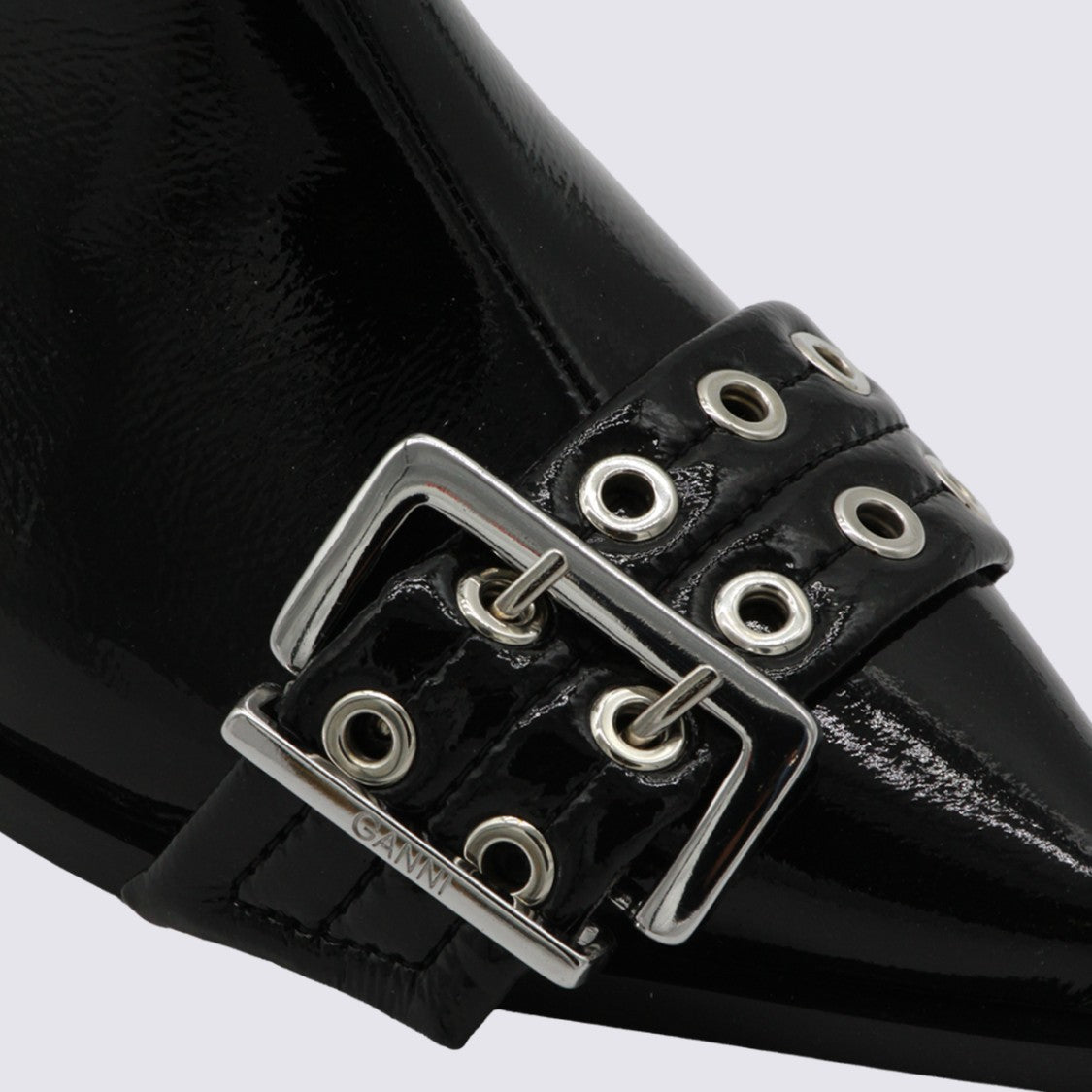 Ganni Glossy Black Boots With Pointed Toe