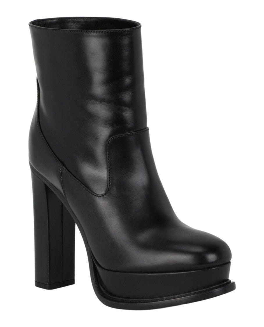 Alexander Mcqueen Leather Ankle Boots