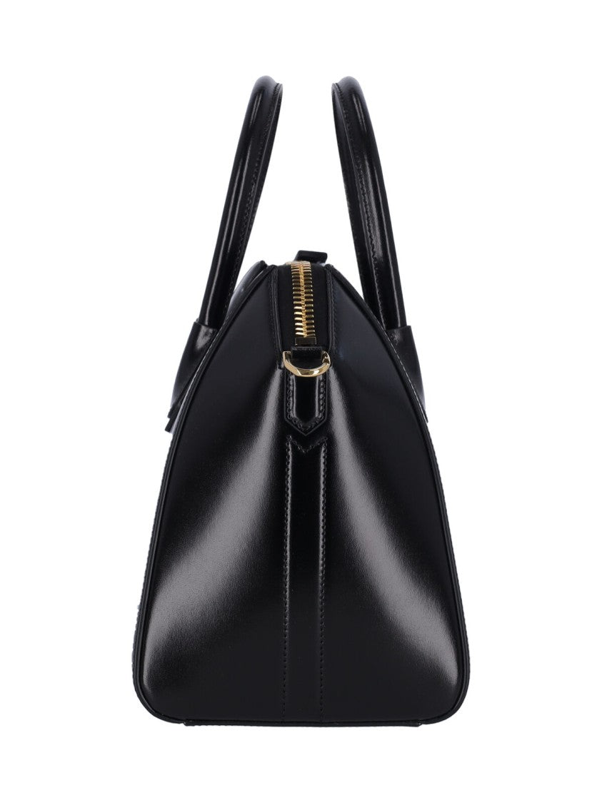 Givenchy Structured Black Leather Antigona Handbag With Adjustable Strap