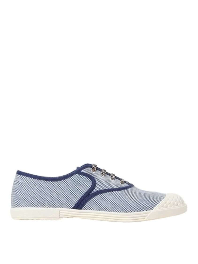 Valentino Garavani Textured Checkered Sneakers With Rubber Toe Cap