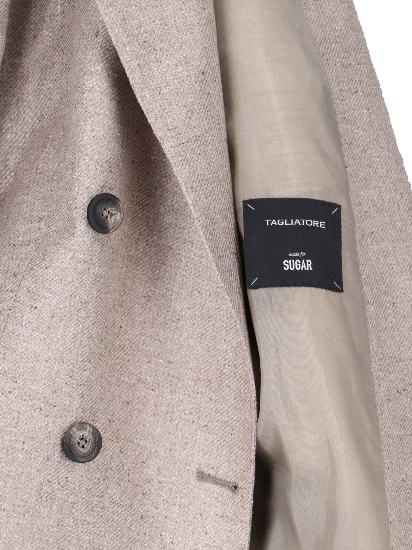 Tagliatore “Parigi” Double-Breasted Blazer – Beige