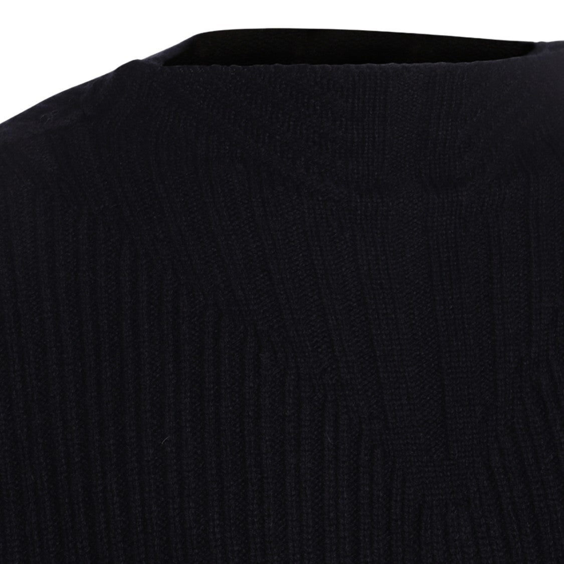 Rick Owens Ribbed Knit Sweater With Crew Neckline