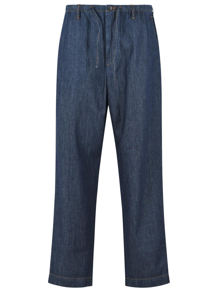 Dries Van Noten 'Penny' Blue Cotton Pants