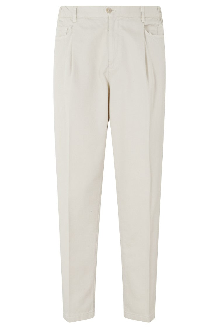 Briglia Butter Bricklaned Elastic Waist Five-Pocket Cotton Chino Pants