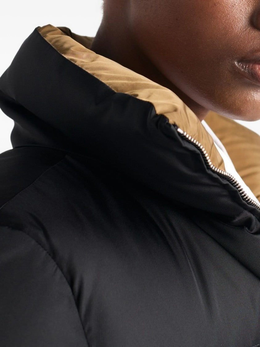 Prada Cropped Puffer Jacket With High Collar And Zipper Closure