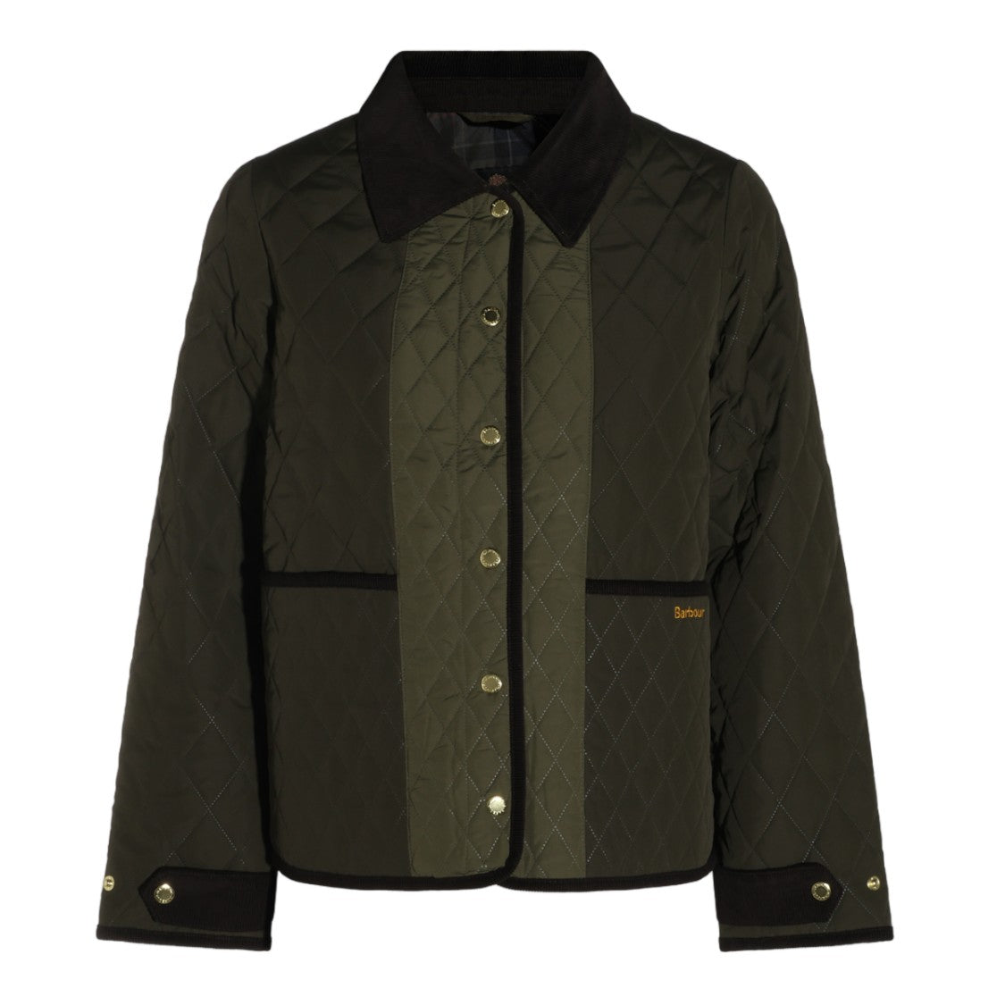 Barbour Diamond Quilted Corduroy Accent Short Jacket