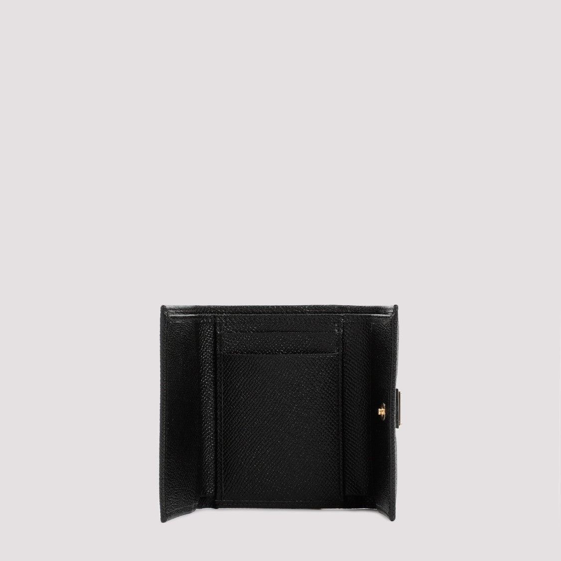 Dolce & Gabbana Black Leather French Flap Wallet