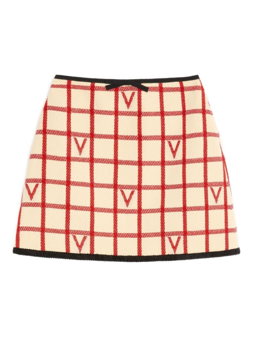 Valentino Garavani Check Skirt With Vlogo