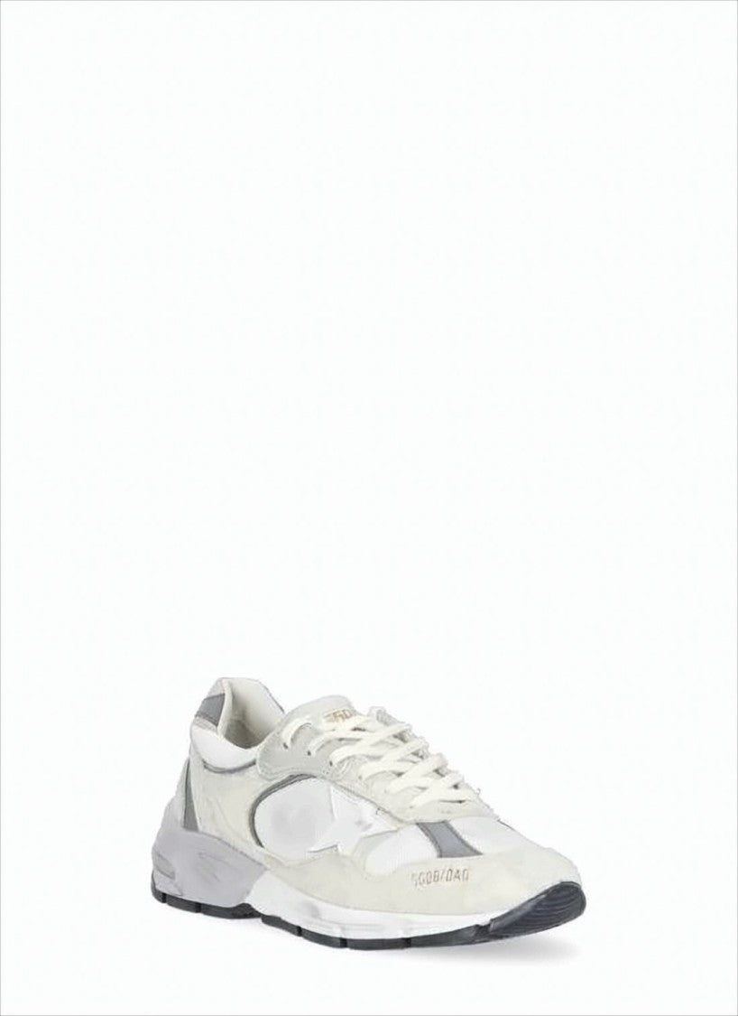 Golden Goose Low-Profile White Sneakers With Distressed Finish And Star Emblem