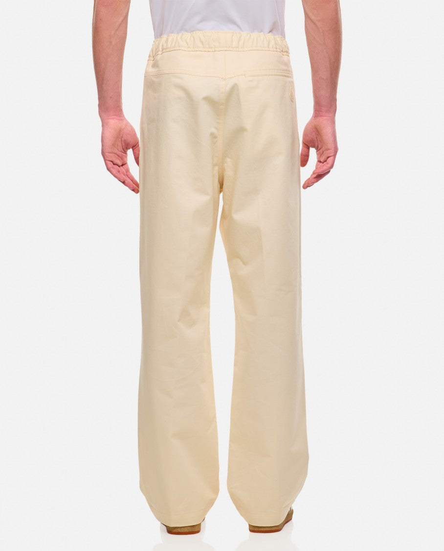 Moncler White Cotton Trousers