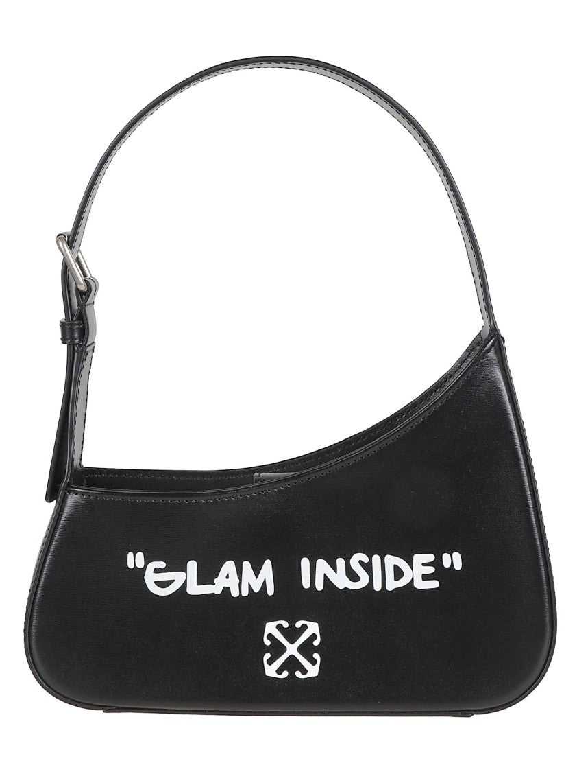 Off-White Structured Black Shoulder Bag With Arrows Design