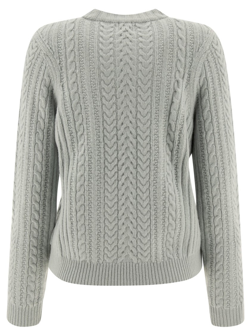 Ines De La Fressange Intricately Braided Knit Sweater