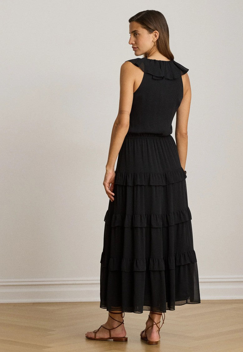 Lauren Ralph Lauren Sleeveless Ruffled Tiered Midi Dress